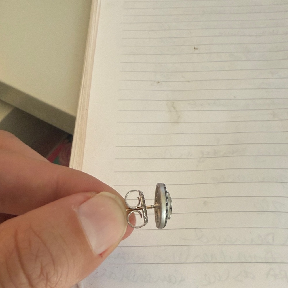 Freida Rothman Silver and Black clover stud Earrings - Picture 5 of 5
